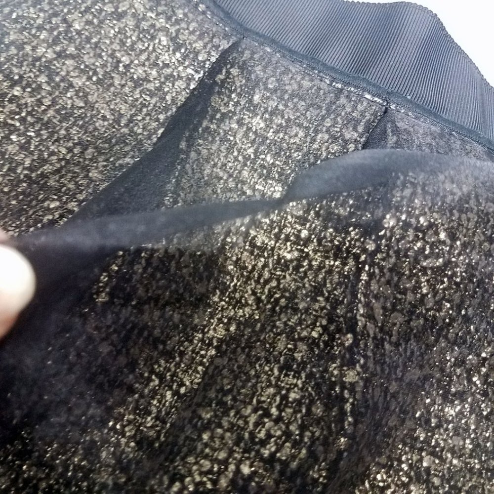 LOFT Womens Gold Black Lace Lined Wool Blend Skirt - Picture 4 of 14